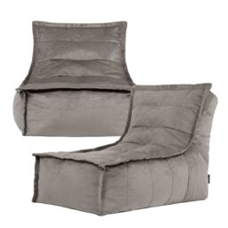 icon Dolce Large Beanbag Lounger, Velvet (2-Pack) in Charcoal