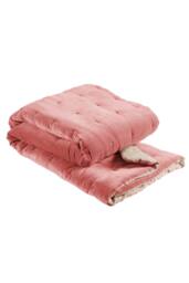 CHRISTY Luxury Quilted Velvet 'Jaipur' Throw in Dark Pink - Size: 140 cm x 200 cm - thumbnail 2