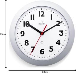 Acctim Parona Wall Clock Radio Controlled 23cm in Silver - thumbnail 2