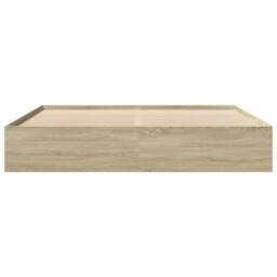 Berkfield Home Bed Frame without Mattress Sonoma Oak 200x200 cm Engineered Wood in Light Brown - thumbnail 5