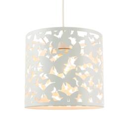 Happy Homewares Unique Butterfly Themed Pendant Ceiling Light Shade in Gloss White