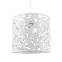 Happy Homewares Unique Butterfly Themed Pendant Ceiling Light Shade in Gloss White - thumbnail 2