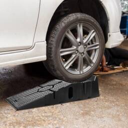 FLAVORA 2X Heavy Duty 5 Ton 2.5+2.5 Ton Plastic Car Ramp Lifting in Black - Size: 10000mm x 520mm - thumbnail 3