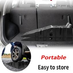 FLAVORA 2X Heavy Duty 5 Ton 2.5+2.5 Ton Plastic Car Ramp Lifting in Black - Size: 10000mm x 520mm - thumbnail 5