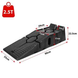 FLAVORA 2X Heavy Duty 5 Ton 2.5+2.5 Ton Plastic Car Ramp Lifting in Black - Size: 10000mm x 520mm - thumbnail 2