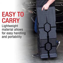 FLAVORA 2X Heavy Duty 5 Ton 2.5+2.5 Ton Plastic Car Ramp Lifting in Black - Size: 10000mm x 520mm - thumbnail 6