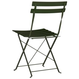 Berkfield Home Outdoor Chairs Dark green Metal Medium Foldable Patio Chair - thumbnail 7