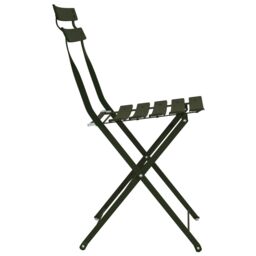 Berkfield Home Outdoor Chairs Dark green Metal Medium Foldable Patio Chair - thumbnail 6