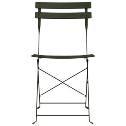 Berkfield Home Outdoor Chairs Dark green Metal Medium Foldable Patio Chair - thumbnail 5
