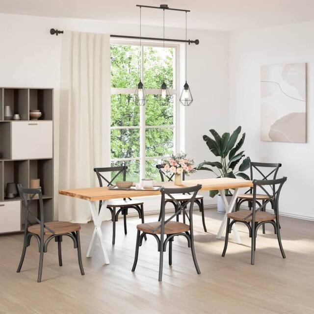Berkfield Home Dining Table Legs X-Shaped 2 pcs White 60x(72-73) cm Steel - image 1