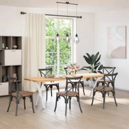 Berkfield Home Dining Table Legs X-Shaped 2 pcs White 60x(72-73) cm Steel