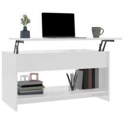Berkfield Home 809653 Coffee Table High Gloss White 102x50x52, 5 cm Engineered Wood - thumbnail 4