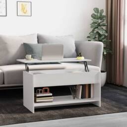 Berkfield Home 809653 Coffee Table High Gloss White 102x50x52, 5 cm Engineered Wood - thumbnail 1