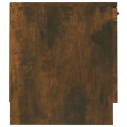 Berkfield Home TV Cabinet Smoked Oak 140x35x40 cm Engineered Wood in Brown - Size: 140 x 35 x 40 cm - thumbnail 6