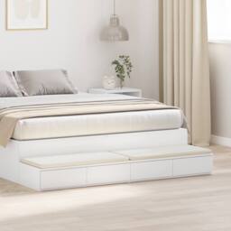 Berkfield Home Bed Drawers White 140x36, 5x16, 5 cm Engineered Wood - thumbnail 1
