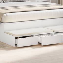 Berkfield Home Bed Drawers White 140x36, 5x16, 5 cm Engineered Wood - thumbnail 4