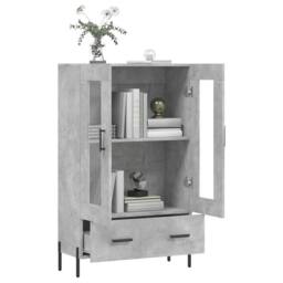 Berkfield Home Highboard Concrete Grey 69.5x31x115 cm Engineered Wood - thumbnail 4