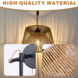 NIVOR Wall Lights Rattan Plug-in Swing Arm Sconce with Bulb Included E27 in Brown - thumbnail 7