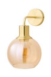 ValueLights Bellamy Wired Glass Globe Wall Light in Gold - thumbnail 6
