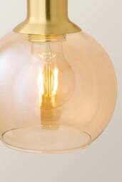 ValueLights Bellamy Wired Glass Globe Wall Light in Gold - thumbnail 4