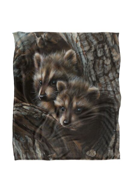 JQ Licensing Rl Two Raccons Silky Touch Super Soft Throw Blanket 152 X 127 cm in White - image 1