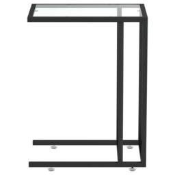 Berkfield Home Computer Side Table Transparent 50x35x65 cm Tempered Glass in Clear - Size: 50 x 35 x 65 cm - thumbnail 4