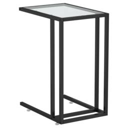 Berkfield Home Computer Side Table Transparent 50x35x65 cm Tempered Glass in Clear - Size: 50 x 35 x 65 cm - thumbnail 1
