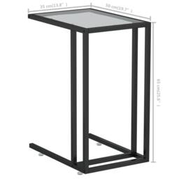 Berkfield Home Computer Side Table Transparent 50x35x65 cm Tempered Glass in Clear - Size: 50 x 35 x 65 cm - thumbnail 7