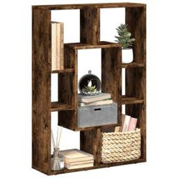 Berkfield Home Durable Bookcase Smoked Oak 63x20x90 cm Engineered Wood in Brown - Size: 63 x 20 x 90 cm - thumbnail 2