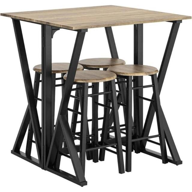 FORGEVIO Folding Bar Table Set in Brown - Size: 0.6m2 - image 1