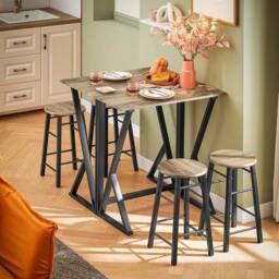 FORGEVIO Folding Bar Table Set in Brown - Size: 0.6m2 - thumbnail 3