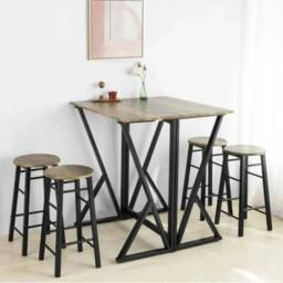 FORGEVIO Folding Bar Table Set in Brown - Size: 0.6m2 - thumbnail 5