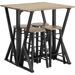 FORGEVIO Folding Bar Table Set in Brown - Size: 0.6m2 - thumbnail 1
