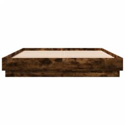 Berkfield Home Bed Frame with LED without Mattress Smoked Oak 120x200 cm in Brown - Size: Small Double - thumbnail 6