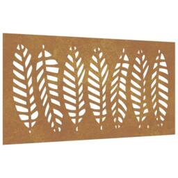 Berkfield Home Garden Wall Decoration 105x55 cm Corten Steel Leaf Design in Brown
