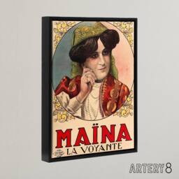"Artery8 Galice 1930 Advert Maina Seer Voyante Framed Canvas Wall Art Print - Size: W12"" x H16""" - thumbnail 2