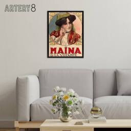 "Artery8 Galice 1930 Advert Maina Seer Voyante Framed Canvas Wall Art Print - Size: W12"" x H16""" - thumbnail 3