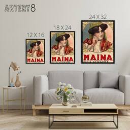 "Artery8 Galice 1930 Advert Maina Seer Voyante Framed Canvas Wall Art Print - Size: W12"" x H16""" - thumbnail 4