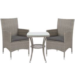 STILVORA Bistro Set with Tempered Glass Table Light Grey - thumbnail 6