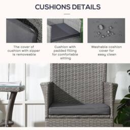 STILVORA Bistro Set with Tempered Glass Table Light Grey - thumbnail 5