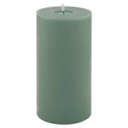 Lemon Pavilion Furniture and Decor Luxe Collection Melt Effect LED Candle, Wax, L15 x W15 x H30 cm, Sage in Green - thumbnail 1