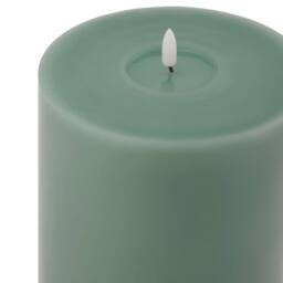 Lemon Pavilion Furniture and Decor Luxe Collection Melt Effect LED Candle, Wax, L15 x W15 x H30 cm, Sage in Green - thumbnail 3