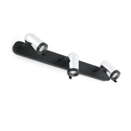 Netlighting Orleans 3 Light Indoor Adjustable Wall Spotlight Chrome Black GU10 in Grey - thumbnail 2
