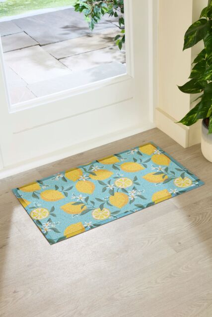 Artsy Mats Lemons on Blue Indoor Outdoor Doormat (70 x 40cm) - Size: 40 cm x 70 cm - image 1