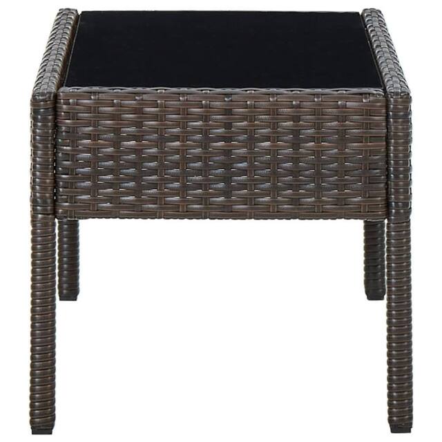 Berkfield Home Garden Table Brown 75x40x37 cm Poly Rattan - Size: 75 x 40 x 37 cm - image 1