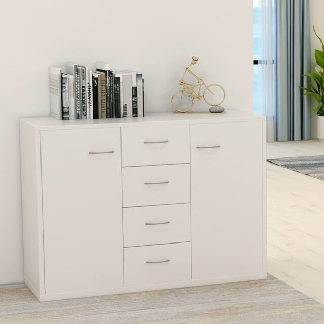 Berkfield Home Sideboard White 88x30x65 cm Engineered Wood - Size: 88 x 30 x 65 cm - image 1