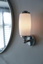 Netlighting Eliot 1 Light Bathroom Wall Light Polished Chrome IP44 G9 in Grey - thumbnail 2