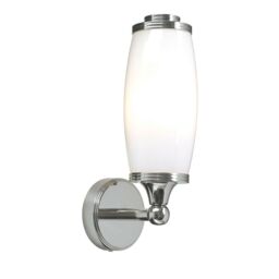 Netlighting Eliot 1 Light Bathroom Wall Light Polished Chrome IP44 G9 in Grey - thumbnail 1