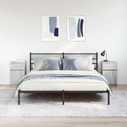Berkfield Home Bedside Cabinets 2 pcs Grey Sonoma 39x35x65 cm Engineered Wood - Size: 39 x 35 x 65 cm - thumbnail 3