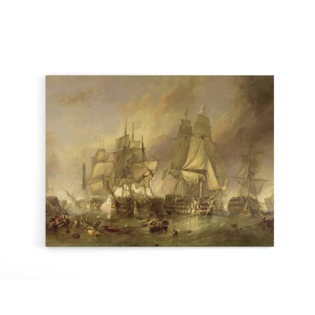 "Artery8 Stanfield The Battle Of Trafalgar Canvas Wall Art Print in Brown - Size: W18"" x H24""" - image 1